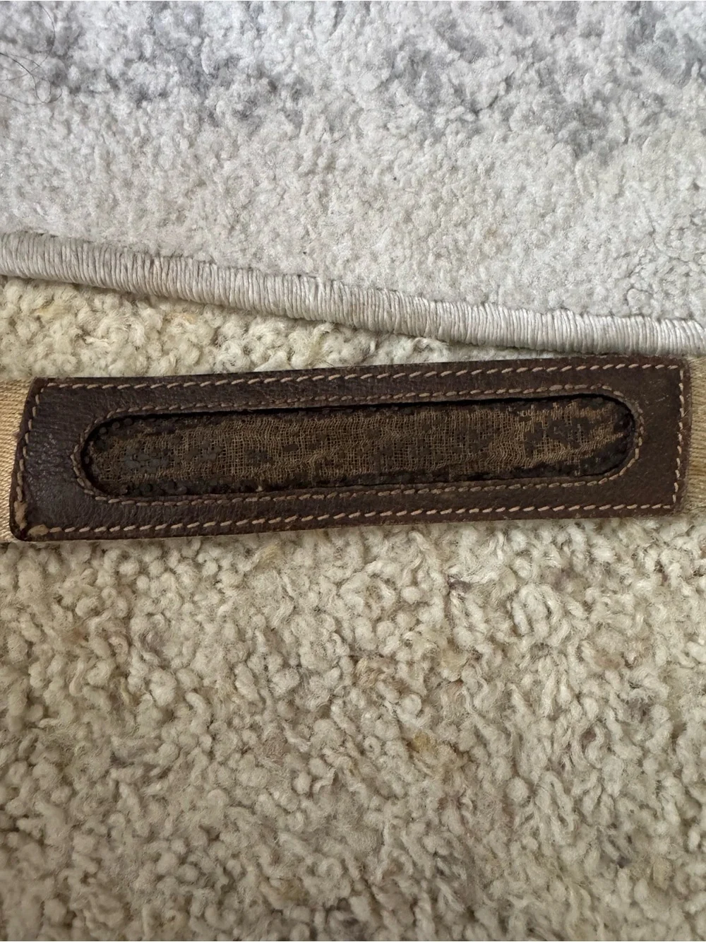 Vintage Gucci Beige Monogram Travel Bag with Brown Trim